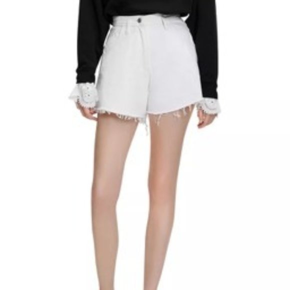 Maje Pants - Maje White Denim Shorts